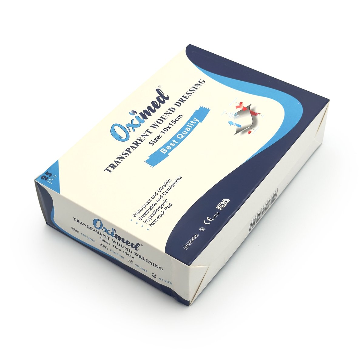 Transparent Wound Dressing    Pad Water Proof Sterile  -10x15 CM - 25 PCS/BOX