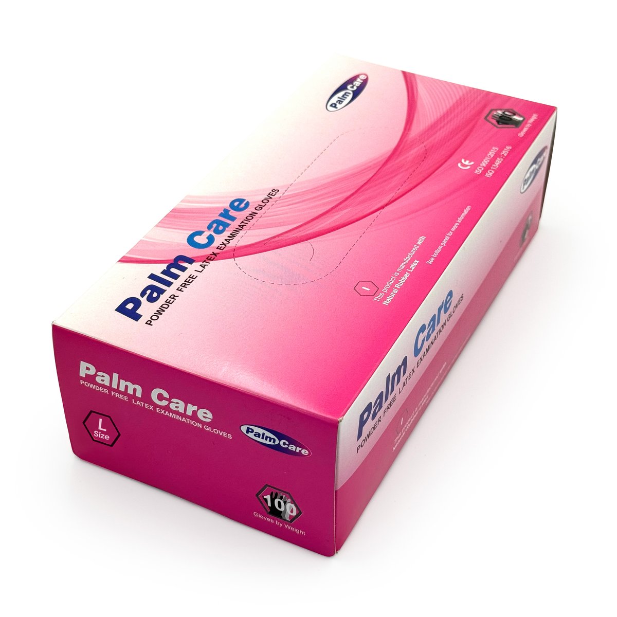 Latex Powder Free  Examination Gloves - White  -Disposables  -PALM CARE  - 100 PCS /Box  Size-LARGE 