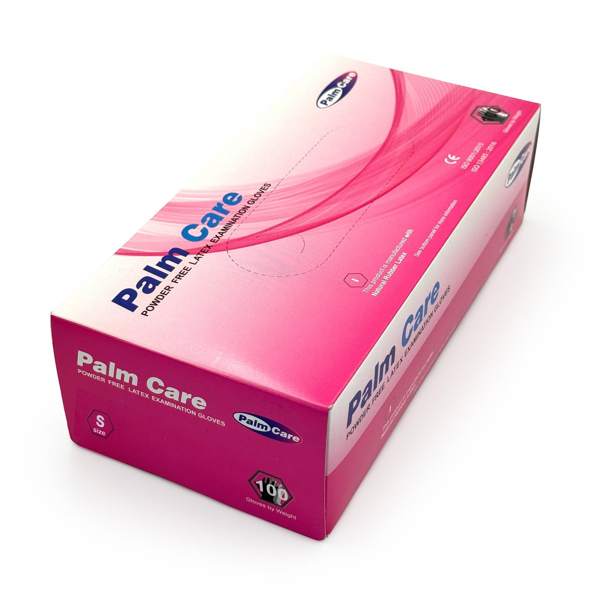 Latex Powder Free  Examination Gloves - White  -Disposables  -PALM CARE  - 100 PCS /Box  -SMALL